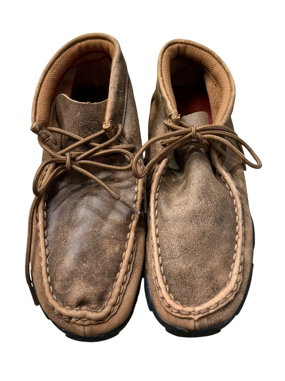Twisted X Youth 3.5 Casual Moc Toe Leather Shoes in Brown